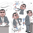 Ο κυβερνητικός εκπρόσωπος με το πενάκι του Dranis