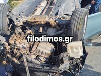 Πάτρα: Τροχαίο με ανατροπή αυτοκινήτου σ...