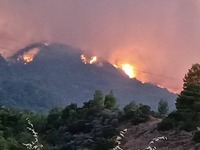 Ανεξέλεγκτη η φωτιά στα Κρέστενα- Καίγον...