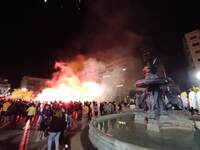 Πάτρα: Πανηγυρισμοί των φιλάθλων της ΑΕΚ...