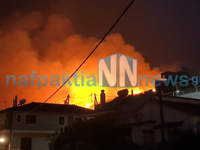 Μεγάλη φωτιά στη Ναύπακτο- Μήνυμα του 11...