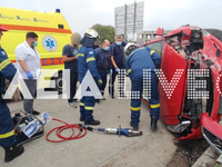 Πατρών – Πύργου: Σοβαρό τροχαίο – Ανατρο...