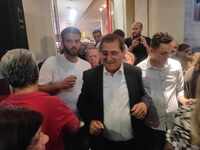 Στο εκλογικό του κέντρο ο Κώστας Πελετίδ...