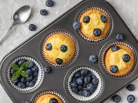 Συνταγή για muffins με μπανάνα και blueberries