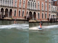 Σάλος στη Βενετία: Τουρίστες έκαναν σερφ...