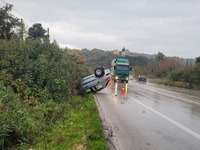 Πατρών Πύργου: Εκτροπή Ι.Χ. στα Τσουκαλέικα - ΦΩΤΟ