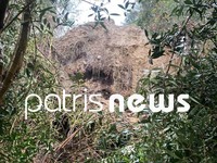 Τεράστιος βράχος απειλεί σπίτια στο Κατά...