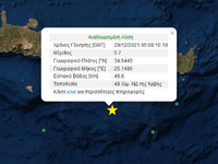 Νέος σεισμός 5,6 Ρίχτερ στην Κρήτη