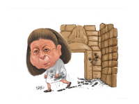 Η Λίνα Μενδώνη στις Μυκήνες με το πενάκι...