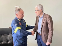 Ο Άγγελος Τσιγκρής στην Πυροσβεστική Υπη...