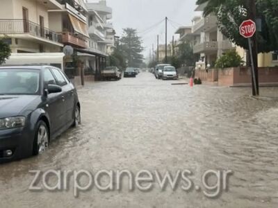 Κακοκαιρία στην Κρήτη: «Ποτάμια» οι δρόμ...