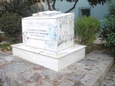 Βεβηλωμένο και το μνημείο Τεμπονέρα έξω ...