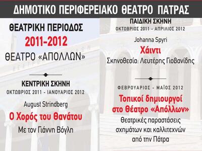 To πρόγραμμα παραστάσεων του ΔΗΠΕΘΕ Πάτρ...