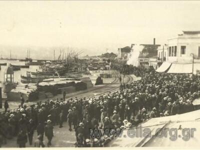 Άφιξη Παναγή Τσαλδάρη στο λιμάνι στα πλα...