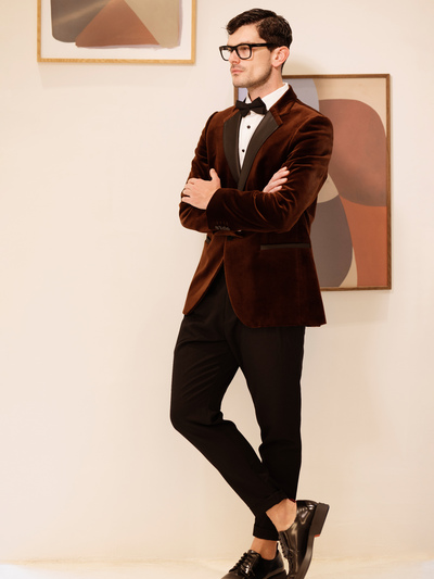 Βελούδινο σακάκι και παπούτσια Hugo, παν...