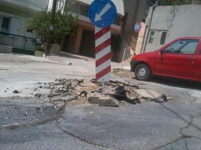 Πάτρα: Καθίζηση τμήματος της οδού Θεμιστ...