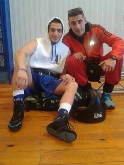 Ο Κοτσιφας με τον προπονητή του τον Ηλία Πελεκούδα