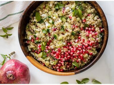 Ζεστή σαλάτα με πλιγούρι και ψητά λαχανι...