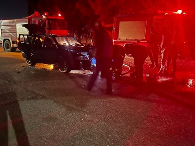 Φωτιά σε Ι.Χ. έξω από το νεκροταφείο Αγρινίου 