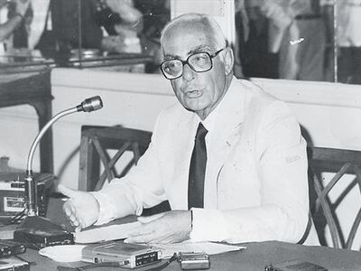 Ο Γεώργιος Ράλλης, Υπουργός Παιδείας τότε.