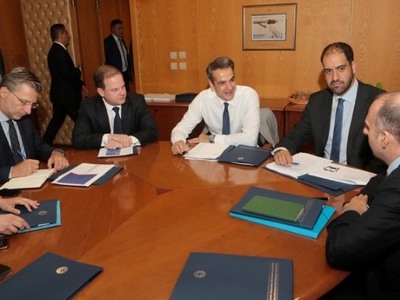 Επίσκεψη Κυρ. Μητσοτάκη στο υπουργείο Υπ...