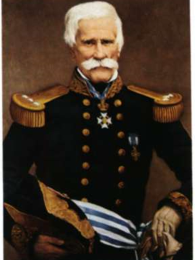 Κωνσταντίνος Νικόδημος (1795/96 -1879). Πυρπολητής και απομνημονευματογράφος του ναυτικού Αγώνα του 1821. Ελαιογραφία (Αθήνα, Εθνικό Ιστορικό Μουσείο).