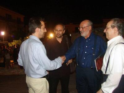 Με τους Σωτήρη Χατζάκη, Κώστα Γεωργουσόπ...