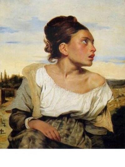 Young orphan girl in the Cemetery, 1824