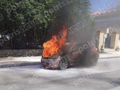 Τρόμος στον Πύργο: Αυτοκίνητο πήρε φωτιά...