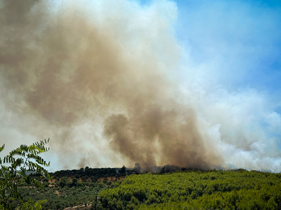 Φωτιά στην Κοζάνη - Καίει κοντά σε σπίτια