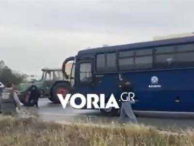 Κλούβα των ΜΑΤ παραλίγο να εμβολίσει αγρ...