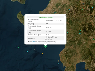 Ιόνιο: Σεισμός 4,4 Ρίχτερ στις Στροφάδες