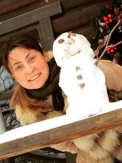 Με χιονάνθρωπο και η Χριστίνα Αλεξοπούλου