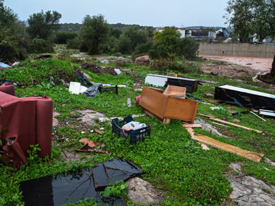Πλημμύρες στην περιοχή της Μάνδρας από τ...