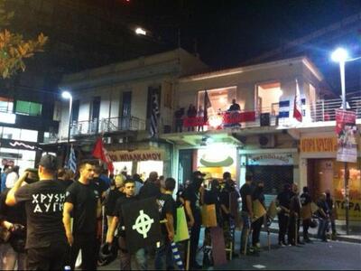 Από τη συγκέντρωση της Χρυσής Αυγής 