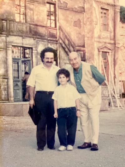 Με τον πατέρα του Μίμη Ανδρουλάκη και το...