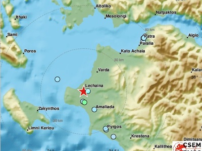 4,1 ρίχτερ στην Ηλεία - Αισθητός ο σεισμ...