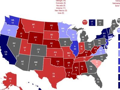 Ο εκλεκτορικός χάρτης των ΗΠΑ σήμερα 7/11