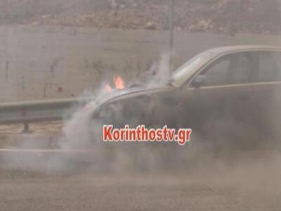 Φωτιά σε εν κινήσει αυτοκίνητο στην Αθην...