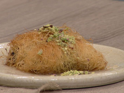 Κανταΐφι με σταφίδα σουλτανίνα Κρήτης, λ...