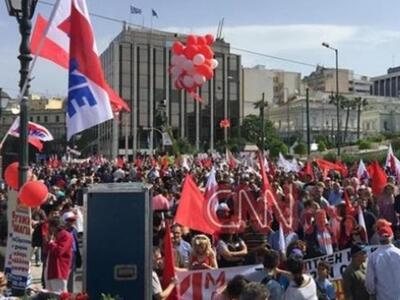 Μεγάλη πορεία του ΠΑΜΕ στην Αθήνα - ΒΙΝΤΕΟ