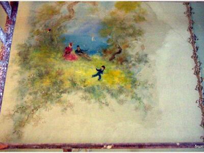 Λεπτομέρειες από τις τοιχογραφίες στη ση...