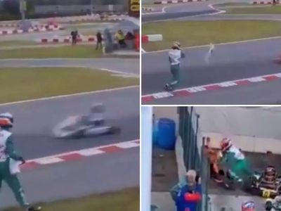 Απίστευτες εικόνες σε καρτ - Οδηγός πέτα...