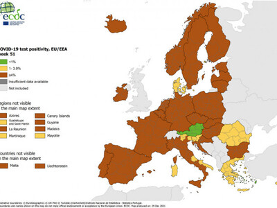 ECDC: Στο «βαθύ κόκκινο» η Ελλάδα και σχεδόν όλη η Ευρώπη – Ανέβηκε επίπεδο και ο δείκτης θετικότητας