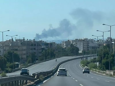 Φωτιά στη Θεσσαλονίκη: Το σύννεφο καπνού...