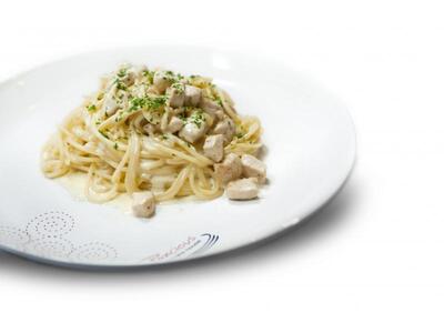 Σπαγγέτι με γαλοπούλα και σως ροκφόρ!