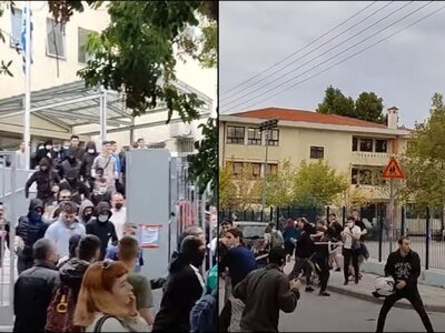 Άγρια συμπλοκή σε ΕΠΑΛ: Κουκουλοφόροι βγ...