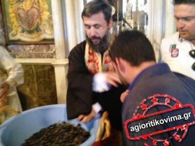 Μοίρασαν σταφύλια στην εκκλησία - ΔΕΙΤΕ ΤΟ ΒΙΝΤΕΟ