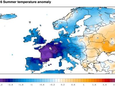 Χάρτης με τις θερμοκρασίες όπως διαμορφώ...