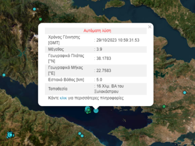 Σεισμός 3,9 Ρίχτερ στον Κορινθιακό- Κοντ...